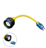 1.5FT Shore Power Adapter Cord Household 15A 5-15P Male to 30A L5-30R Female