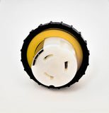 NEMA TT-30P to NEMA SS2-50R RV power adapter.