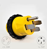 NEMA 14-50P to NEMA L5-30R RV power adapter