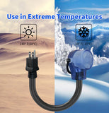 1.5FT RV 15A to 30A Pig-tail Power Adapter Cord 5-15P Male to TT-30R Female.