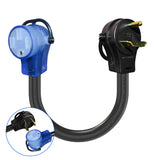 1.5FT RV 30A to 50A Pig-tail Power Adapter Cord TT-30P Male Plug to 14-50R Female.
