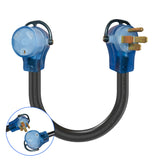 1.5FT RV 50A to 30A Pig-tail Power Adapter Cord 14-50P Male Plug to TT-30R Female.