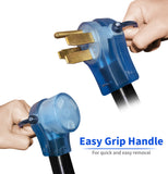 1.5FT RV 50A to 30A Pig-tail Power Adapter Cord 14-50P Male Plug to TT-30R Female.