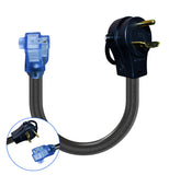 1.5FT RV 30A to 15A Pig-tail Power Adapter Cord TT-30P Male Plug to 5-15R Female.