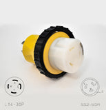 NEMA L14-30P to NEMA SS2-50R, RV/Marine Adapter.