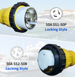 1.5FT Shore Power Adapter Cord Marine 50A SS1-50P Male Plug to SS2-50R Female