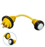 1.5FT Shore Power Adapter Cord RV 30A L5-30P Male to Marine 50A SS2-50R Female.